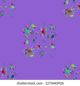 Background multicolored crab seamless simple pattern.