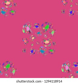 Background multicolored crab seamless simple pattern.