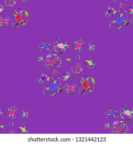 Background multicolored crab seamless simple pattern.