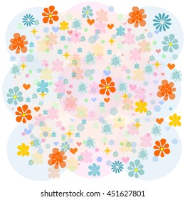 background with multicolored flowers. Stock vector illustration