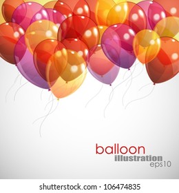 background with multicolored flying balloons