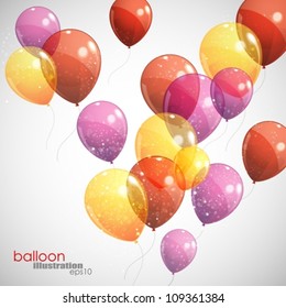background with multicolored flying balloons