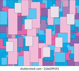 background of multicolored geometric shapes, squares and rectangles