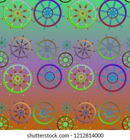 Background multicolored geometric steering wheel pattern summer.