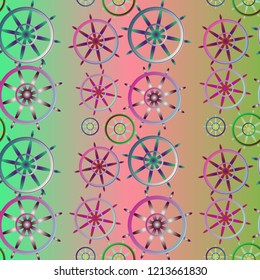 Background multicolored geometric steering wheel pattern summer.