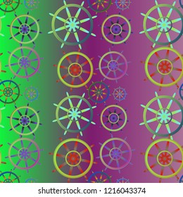 Background multicolored geometric steering wheel pattern summer.
