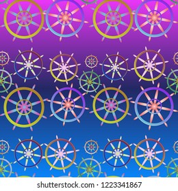 Background multicolored geometric steering wheel pattern summer.