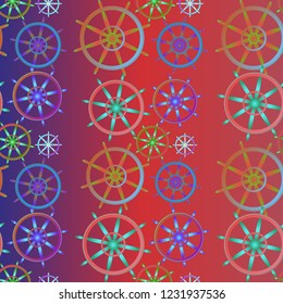 Background multicolored geometric steering wheel pattern summer.