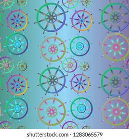 Background multicolored geometric steering wheel pattern summer.
