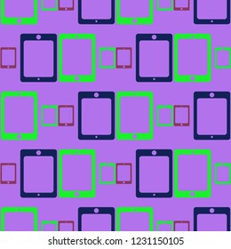 Background multicolored gudget tablet PC seamless pattern.