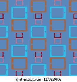 Background multicolored gudget tablet PC seamless pattern.