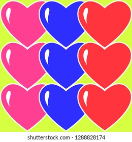 Background from multicolored hearts