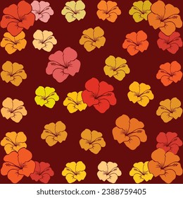 Background of multi-colored hibiscus flowers.