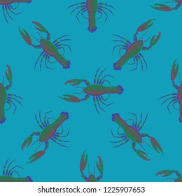 Background multicolored lobster seamless simple pattern.