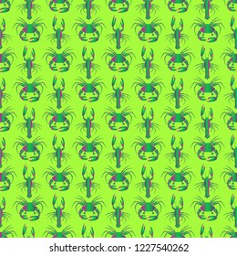 Background multicolored lobster seamless simple pattern.