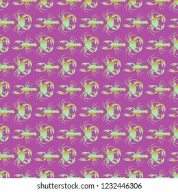 Background multicolored lobster seamless simple pattern.