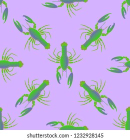 Background multicolored lobster seamless simple pattern.