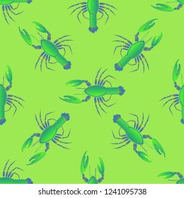 Background multicolored lobster seamless simple pattern.