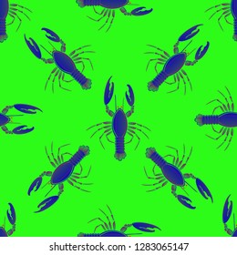 Background multicolored lobster seamless simple pattern.