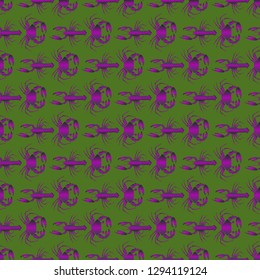 Background multicolored lobster seamless simple pattern.