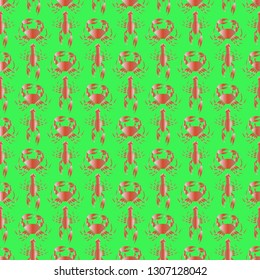 Background multicolored lobster seamless simple pattern.