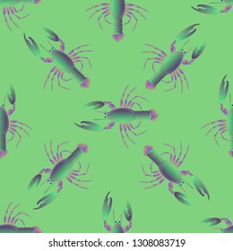 Background multicolored lobster seamless simple pattern.