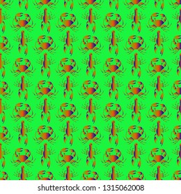 Background multicolored lobster seamless simple pattern.