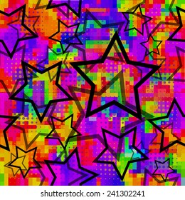 background multi-colored mosaic with the stars. Vector 