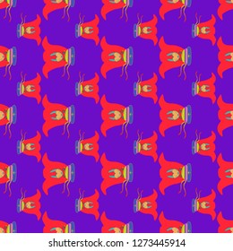 Background multicolored pattern seamless walrus sailor childish.