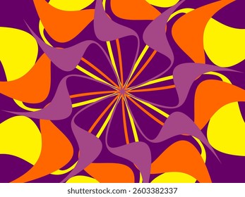 Background of multicolored spirals and ray explosions. luxury vintage pattern. This is a repeating swirl pattern, perfect for backgrounds and design projects.