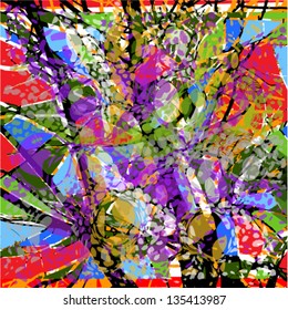 Background of multicolored spots of paint