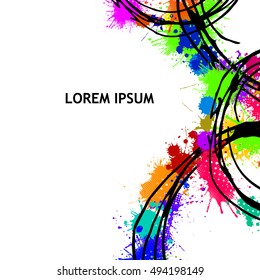 background of multicolored spots of paint. Vector