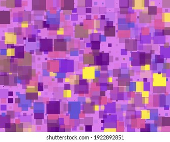 Background with multicolored squares in lilac tones