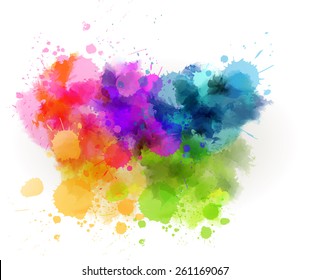 Fundo com linha de aquarela multicolorida