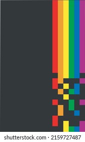 Background of multiple colors pixelated type, advertising banner