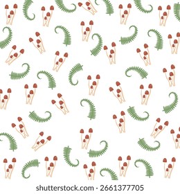 Fondo de setas y árboles del bosque de diversas clases