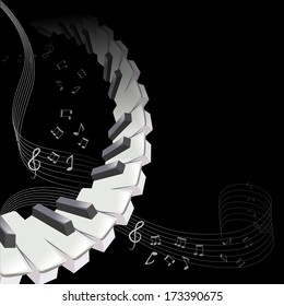 background music, piano sheet music. vector illustration