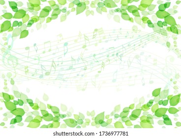 Background of music playing leaves