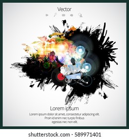 Hintergrund für Musikposter oder Banner, Vektorgrafik