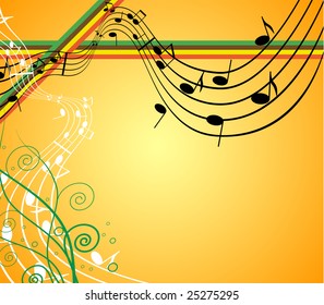 Background with music and shape and flower