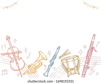 Background with musical instruments. Vector illustration.