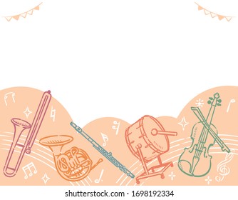 Background with musical instruments. Vector illustration.