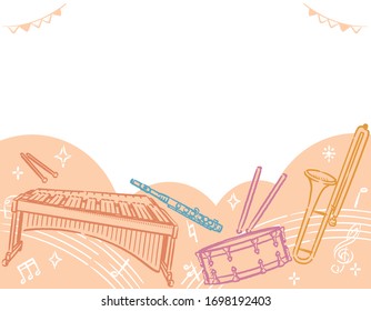 Background with musical instruments. Vector illustration.