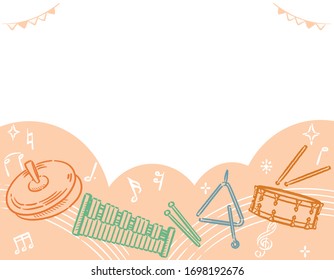 Background with musical instruments. Vector illustration.