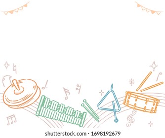 Background with musical instruments. Vector illustration.