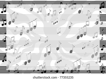The background of the musical lines which show signs of sheet music.