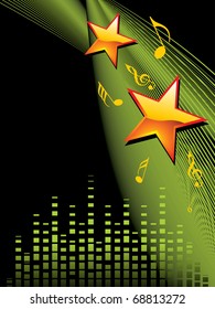 background with musical notes, vector illustration