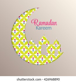 Background for Muslim Community Festival Ramadan Rareem.  Eid Mubarak. Vector Illustration EPS10
