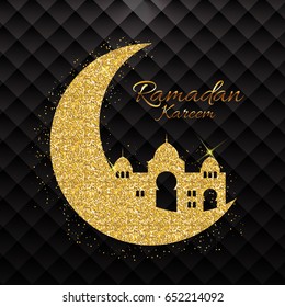 Background for Muslim Community Festival Ramadan Kareem.  Eid Mubarak. Vector Illustration EPS10