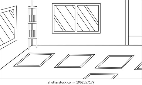 Background muslim religious inside mosque . With sajadah and holly book al quran .Background muslim illustration vector.